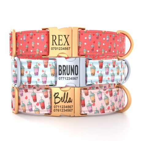 Personalized “Bubble Tea” Dog Collar – Custom Premium Adjustable Collar