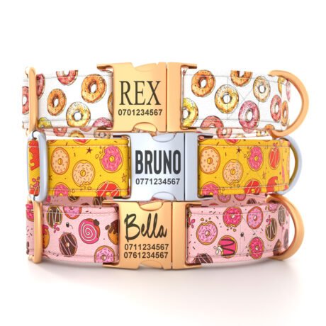Personalized “Donuts” Dog Collar – Custom Premium Adjustable Collar
