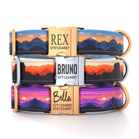 Personalized “Mountain” Dog Collar – Custom Premium Adjustable Collar
