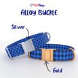 Personalized “Blue Plaid” Dog Collar