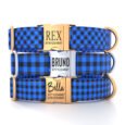 Blue Plaid Dog Collars